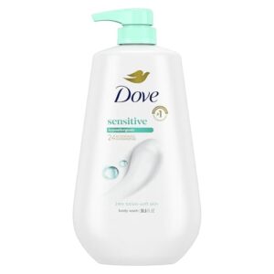 Dove Body Wash with Pump Sensitive Skin For 24hr Lotion-Soft Skin Moisturizing Skin Cleanser Gentle Hypoallergenic Formula with No Sulfates No Parabens 30.6 oz : Beauty & Personal Care
